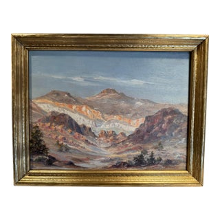 1930s "Rocky Prospect" Nevada Desert Landscape Painting by Harry Metzger For Sale