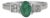 Luxury Emerald & Diamond Ring in 925 Sterling Silver, Size 7.5 For Sale