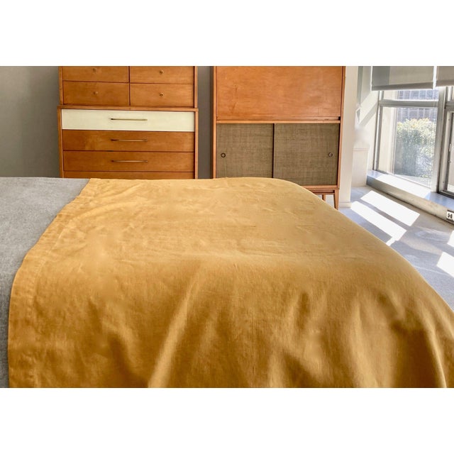 Contemporary Plum Textiles Runyon Mustard Linen For Sale - Image 3 of 5