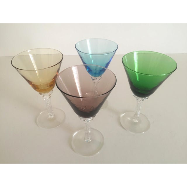 Vintage MidCentury Modern Multicolor Martini Glasses Set of 4 Chairish