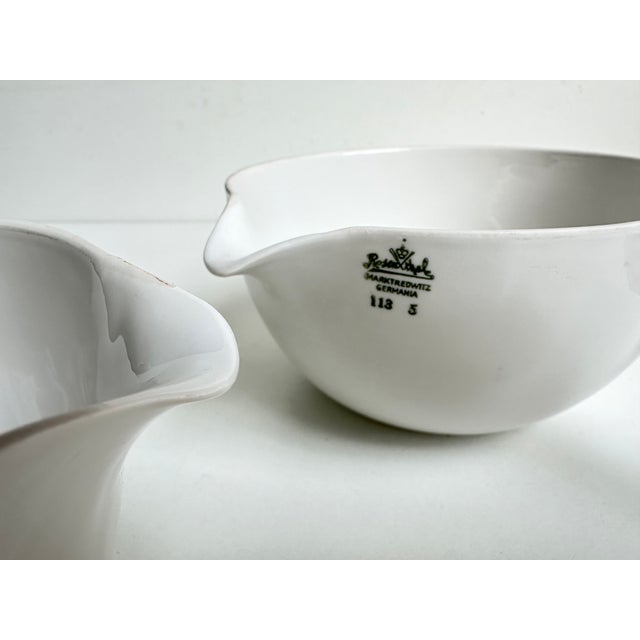 Ceramic Historical Laboratory Saucepans with Handles in Technical Porcelain by Rosenthal Germania Brand Line, Marktredwitz, Germany, 1940s, Set of 2 For Sale - Image 7 of 13