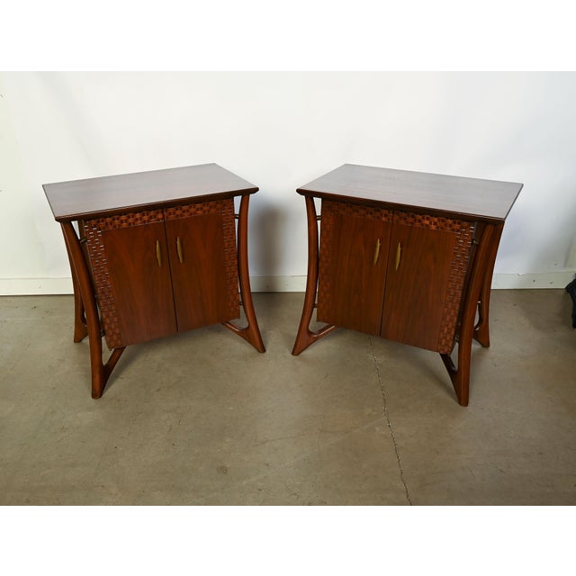 1960s 1960s Pair of Piet Hein Nightstands Walnut Mid Century Modern For Sale - Image 5 of 8