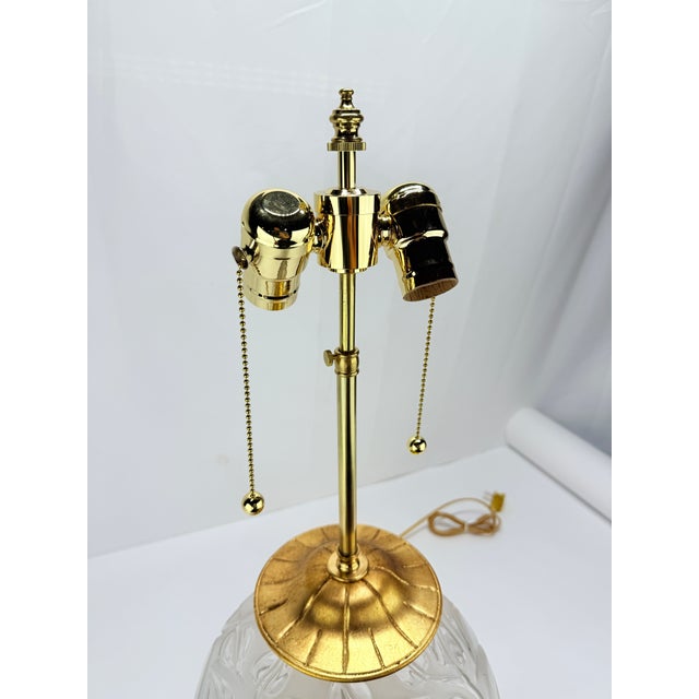 René Lalique Rene Lalique "Sophora" Frosted and Clear Glass Table Lamp With Gilt Mounts C 1930 For Sale - Image 4 of 11