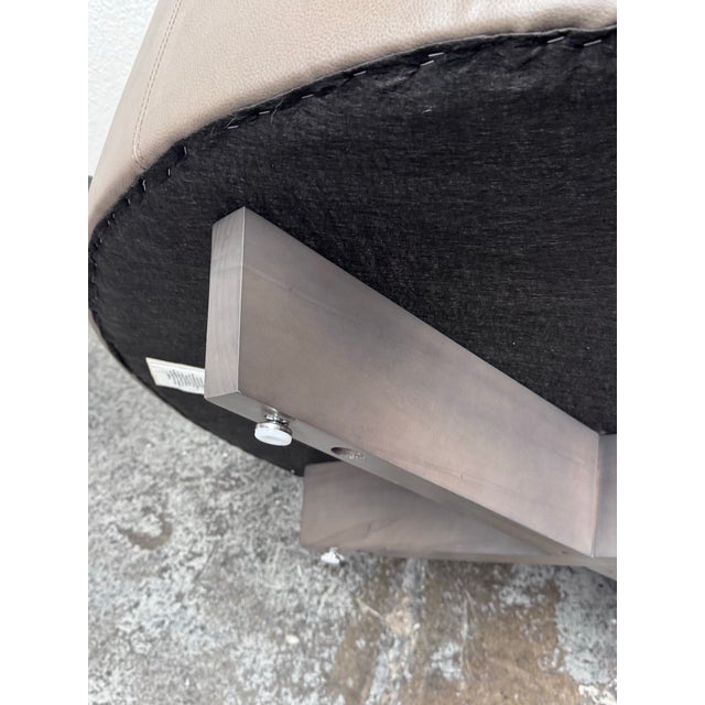 Thayer Coggin Clip Leather Ottoman + Tray Set For Sale - Image 9 of 12