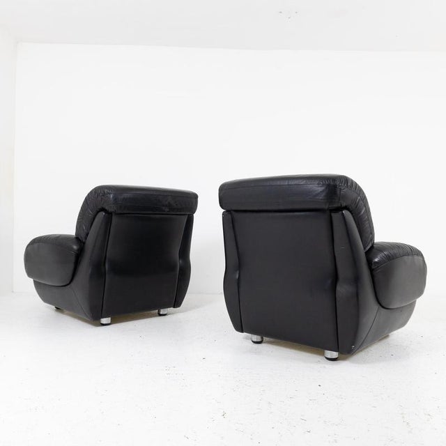 Leather Armchairs, 1970s, Set of 2 For Sale - Image 4 of 7