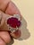 Oval 12 Carat Treated Ruby and 1 Carat Diamond 14 Karat Yellow Gold Ring For Sale - Image 4 of 18