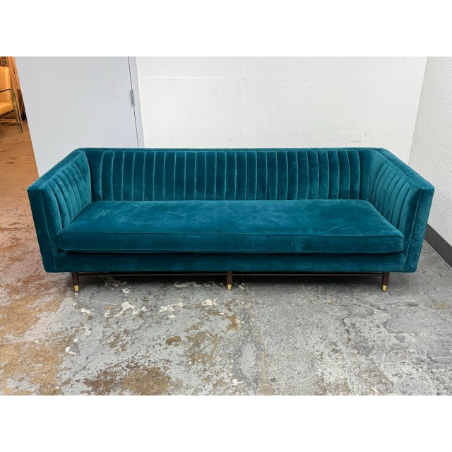 Joybird Chelsea Sofa, Royal Peacock For Sale - Image 4 of 12