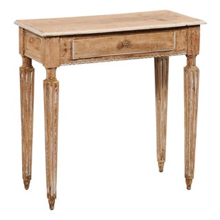 19th Century Italian Petite Console Table W/Fluted Legs For Sale