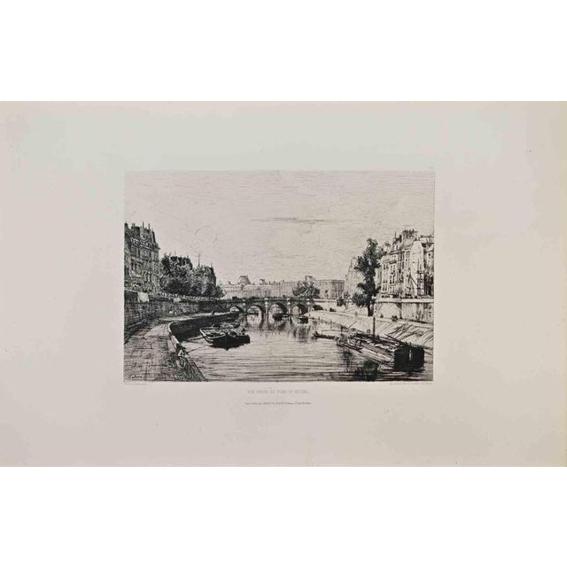 Vue Prise du Pont St Michel is an artwork realized by Maxime Lalanne in the 1870s. Etching. Image size:22x29 Good...