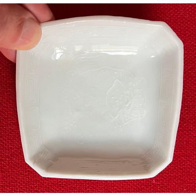 Antique 18th Century Chinese Celadon Porcelain Small Square Dishes - Set of 3 For Sale - Image 12 of 16