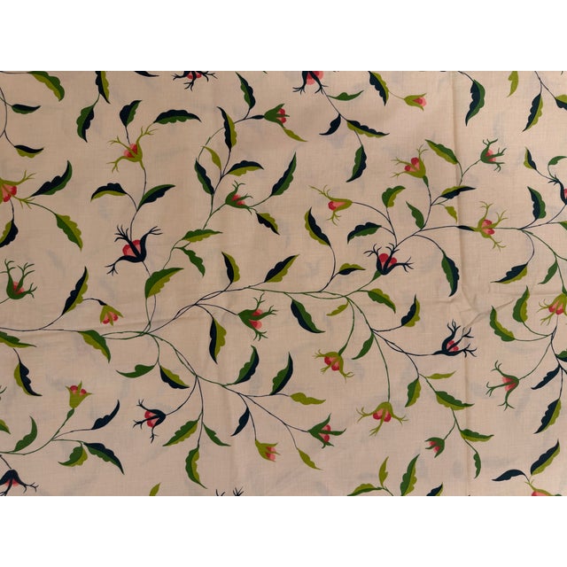 Vintage Schumacher "Tracery" Floral Screen Print Fabric, 2 Yards For Sale - Image 4 of 4
