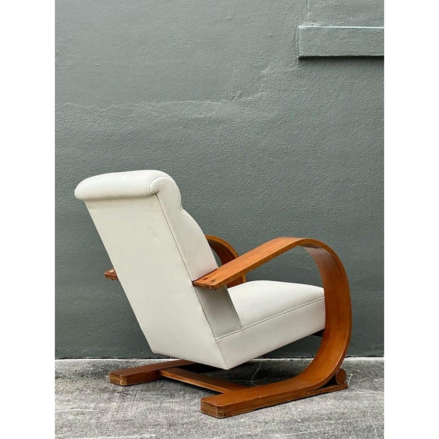 1940s Vintage 1940s Plank Armchair After Andoux and Minet For Sale - Image 5 of 10