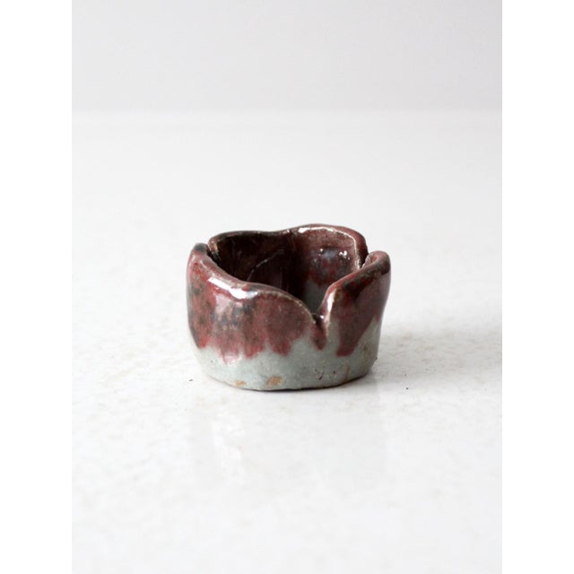 Gray Vintage Studio Pottery Mini Bowl For Sale - Image 8 of 8