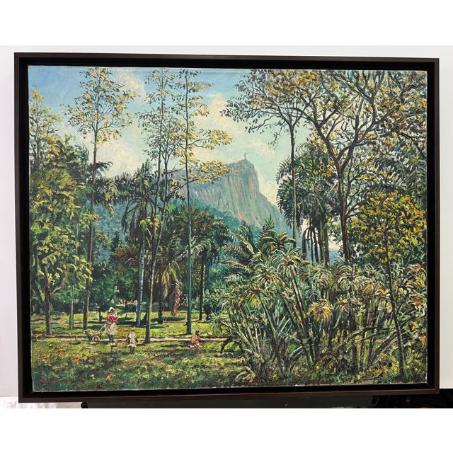1960s Pair 1960s Mid-Century Rio De Janeiro Landscapes (2) by Willem v. Dyk, Framed For Sale - Image 5 of 10