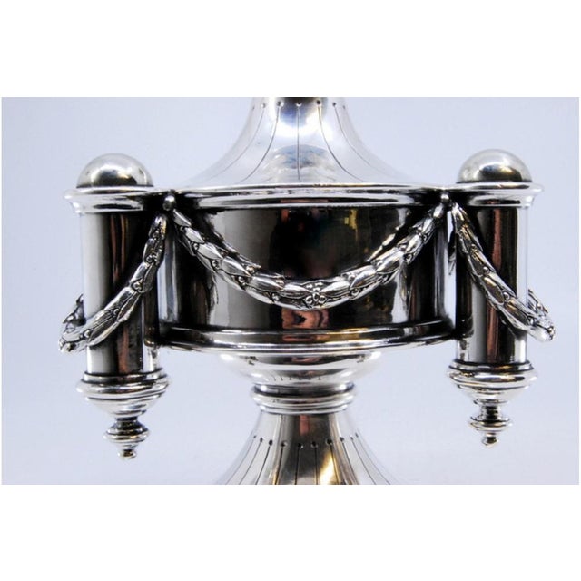 Silver Silver Perfume Bottle with Round Base and Cord Application For Sale - Image 8 of 10