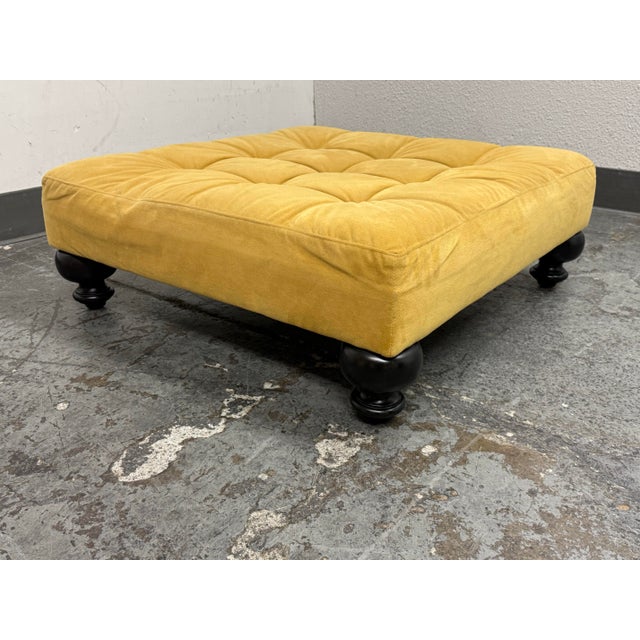 Traditional West Elm Tufted Essex Ottoman For Sale - Image 3 of 12