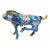 Vintage Chinese Cloisonné Horse Figurine Enamel Brass Statue Blue Red Gold 8.5" For Sale