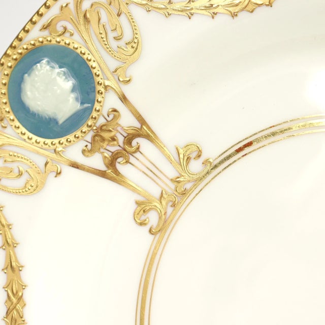 Set of 8 Mintons Porcelain Thickly Gilt Pâte-Sur-Pâte Luncheon Plates by Albion Birks For Sale - Image 18 of 18