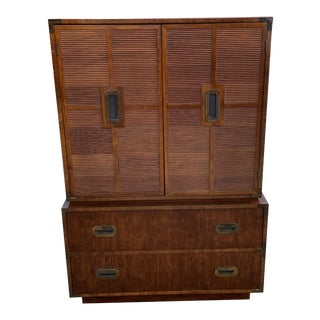 Vintage Dixie Campaign Armoire With Weathered Door For Sale