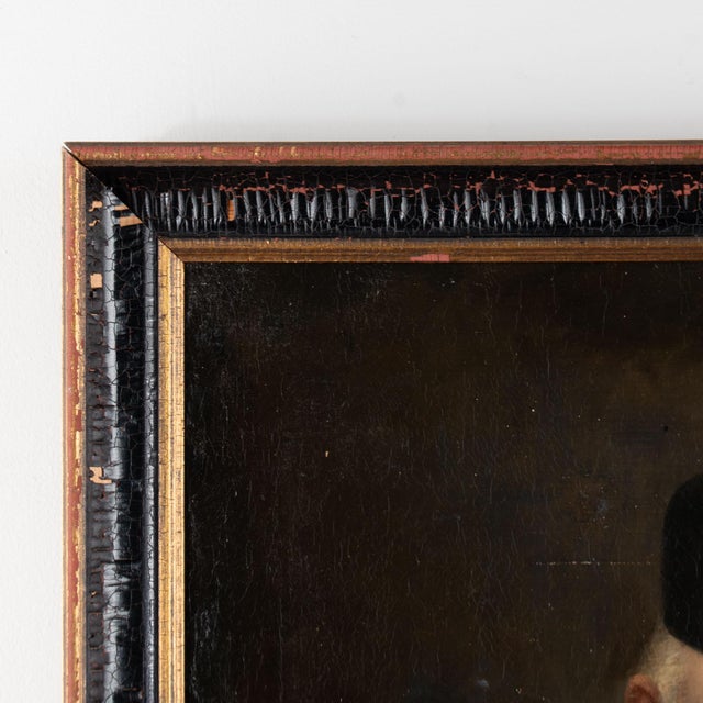 Late 19th Century Original Oil on Canvas Portrait of Old Man and Curiosities For Sale - Image 9 of 14