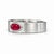 Bezel Set Oval Ruby Wide Matte Band Silver, Gold, Size 10 For Sale - Image 6 of 7