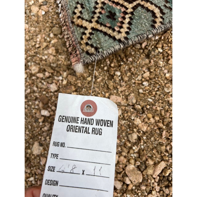 Eggshell 1920s Karabagh Armenian Handwoven Runner Rug, Tribal Geometric Design With Soft Pastel & Pink Accents For Sale - Image 8 of 9