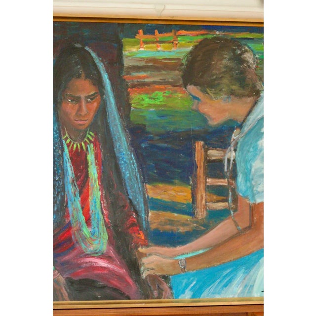 Nils Forsberg, Two Women, 1950s, Oil on Canvas, Framed For Sale - Image 6 of 11