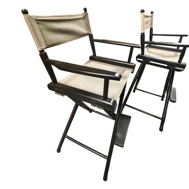 Victorian 1980s Appalachian Beech Directors Chairs Pair by Gold Medal Folding Furniture Co, Pair For Sale - Image 3 of 7