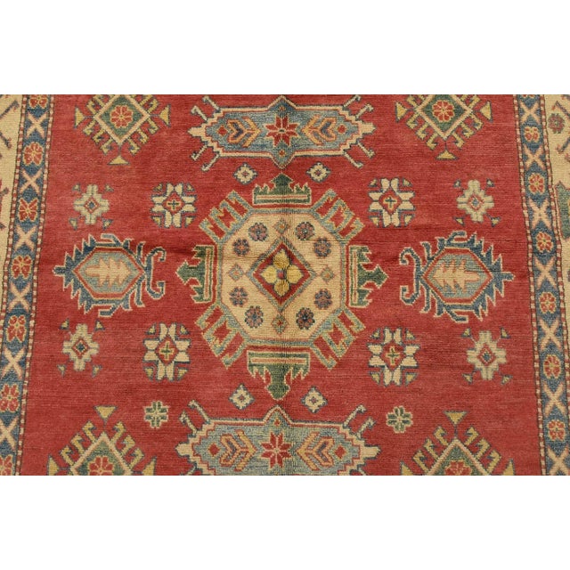 2020s Kazak Rug 5’4” X 8’6” Red Wool Tribal Hand-Knotted Carpet For Sale - Image 5 of 13