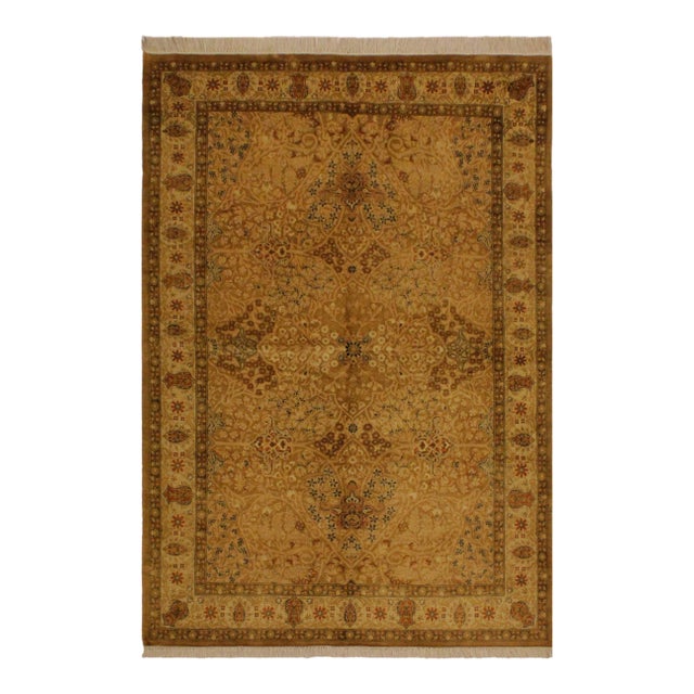 1980s Heritage Gold/Lt. Tan Wool Rug - 4'7 X 6'9 For Sale