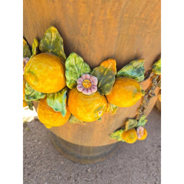 Ceramic Italian Glazed Terracotta Garden Urns, 1950s, Set of 2 For Sale - Image 7 of 13