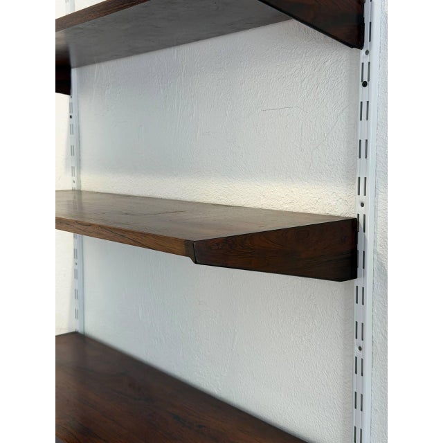 Mid-Century Modern Danish Rosewood Wall Unit Scandinavian Shelving System in Style of Kai Kristiansen Mid Century For Sale - Image 3 of 11