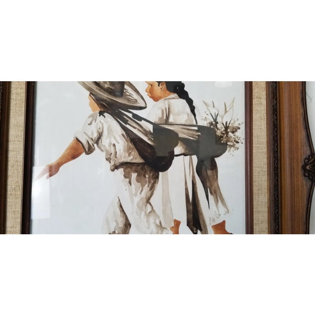 Brown 1990's Muir Figurative Abstract Watercolor Painting For Sale - Image 8 of 12