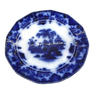 Vintage Flow Blue Plate For Sale