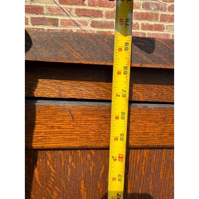 Antique Victorian Oak Wardrobe Cabinet For Sale - Image 13 of 15