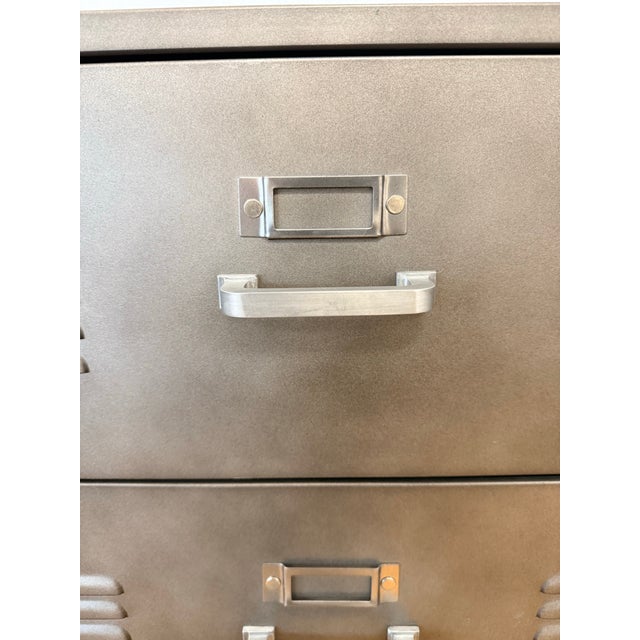 Tall Industrial Steel Metal Chest of Drawers, Dresser For Sale - Image 4 of 6