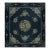 Antique Chinese Peking Art Deco Rug in Blue With Ivory Floral Medallions For Sale