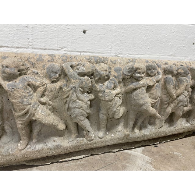 Cream 1940s Mid-Century Neoclassical Cherub Relief Trough — Montgomery Al Estate Rescue For Sale - Image 8 of 11