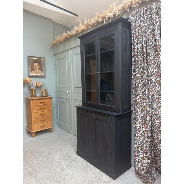 Antique Two-Part Black Buffet, 1890s For Sale - Image 14 of 15