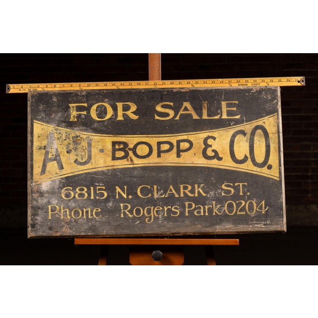 Aj Bopp and Co Painted Wood Trade Sign, C. 1920s For Sale In Chicago - Image 6 of 6
