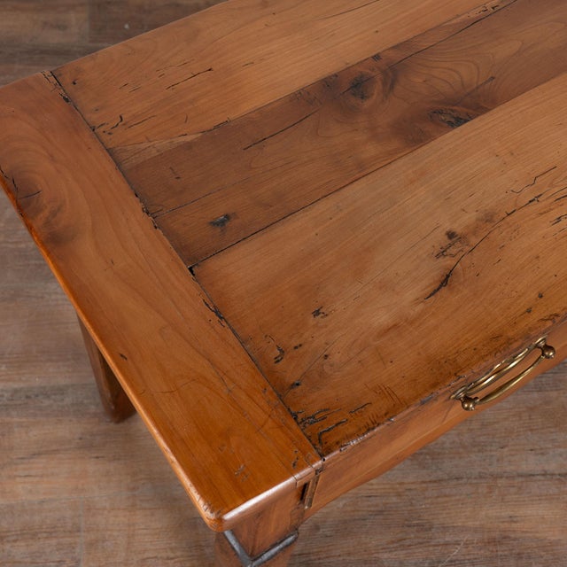 19th Century French Cherry Three Drawer Console Table For Sale - Image 6 of 12