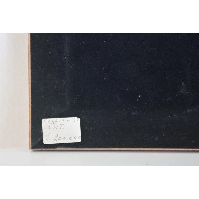 Small Gold Leaf Picture in Brown and Silver Frame, 1970s For Sale - Image 4 of 10