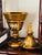 Antique Bohemian Amber Glass With Gold Enameled Compote VaseWith Cover For Sale - Image 4 of 5