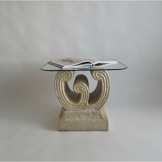 Glass and Stone Effect Side Table / Accent Table For Sale - Image 6 of 15
