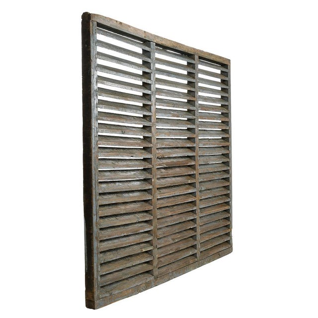 Large Patinated Wooden Shutter For Sale - Image 3 of 6