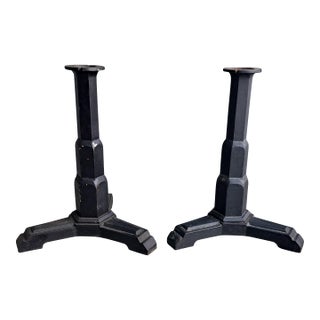 1930s Art Deco Cast Iron Table Bases a Pair For Sale