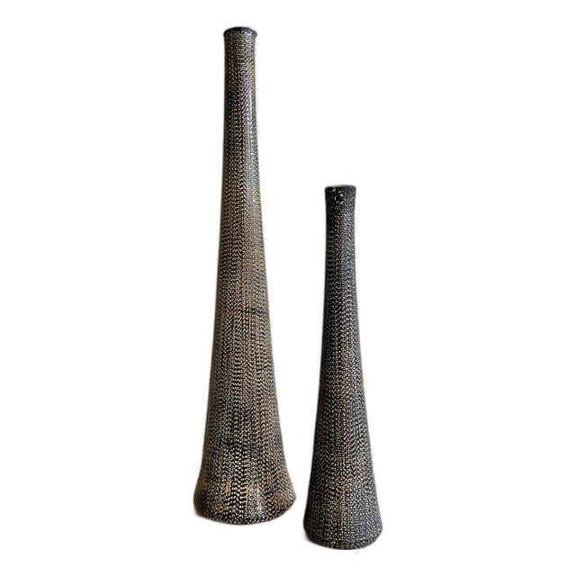 Mid-Century Modern Brutalist Art Ceramic Vase from Gunther Lambert, 1960s, Set of 2 For Sale