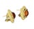 Mid 20th Century Pair of Kanaris Citrine & Tourmaline 18k Yellow Gold Hammered Square Huggie Earrings For Sale - Image 4 of 6