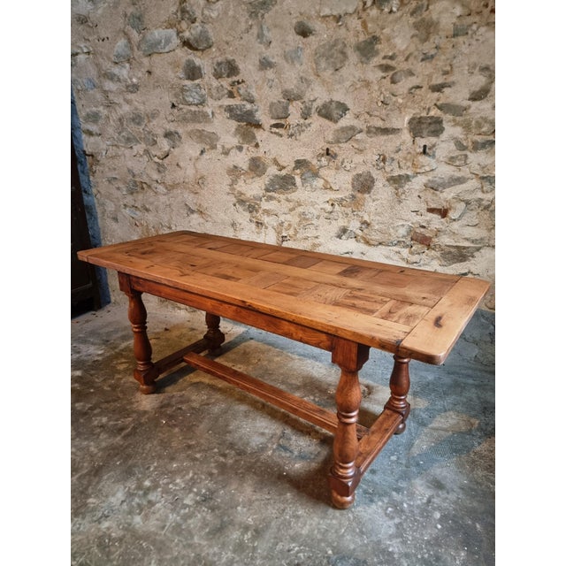 Vintage French Oak Dining Table, 1950-1970 For Sale - Image 14 of 15