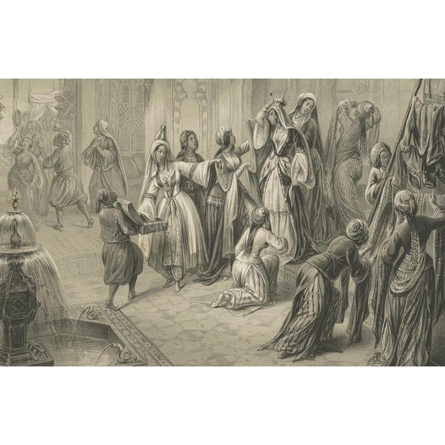 Mid 19th Century Arabian Engagement Ceremony Interior Scene, 1846, Paper For Sale - Image 5 of 9